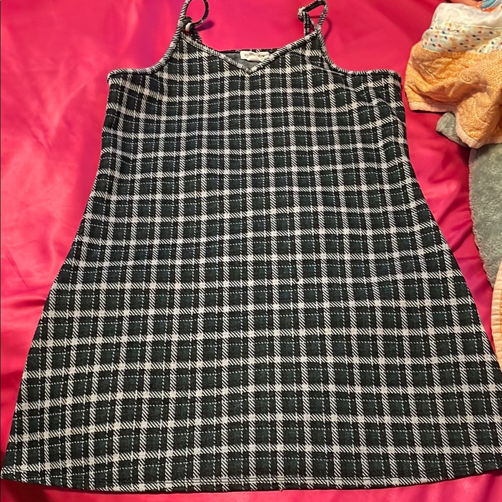 Girls Plaid Mini Dress
